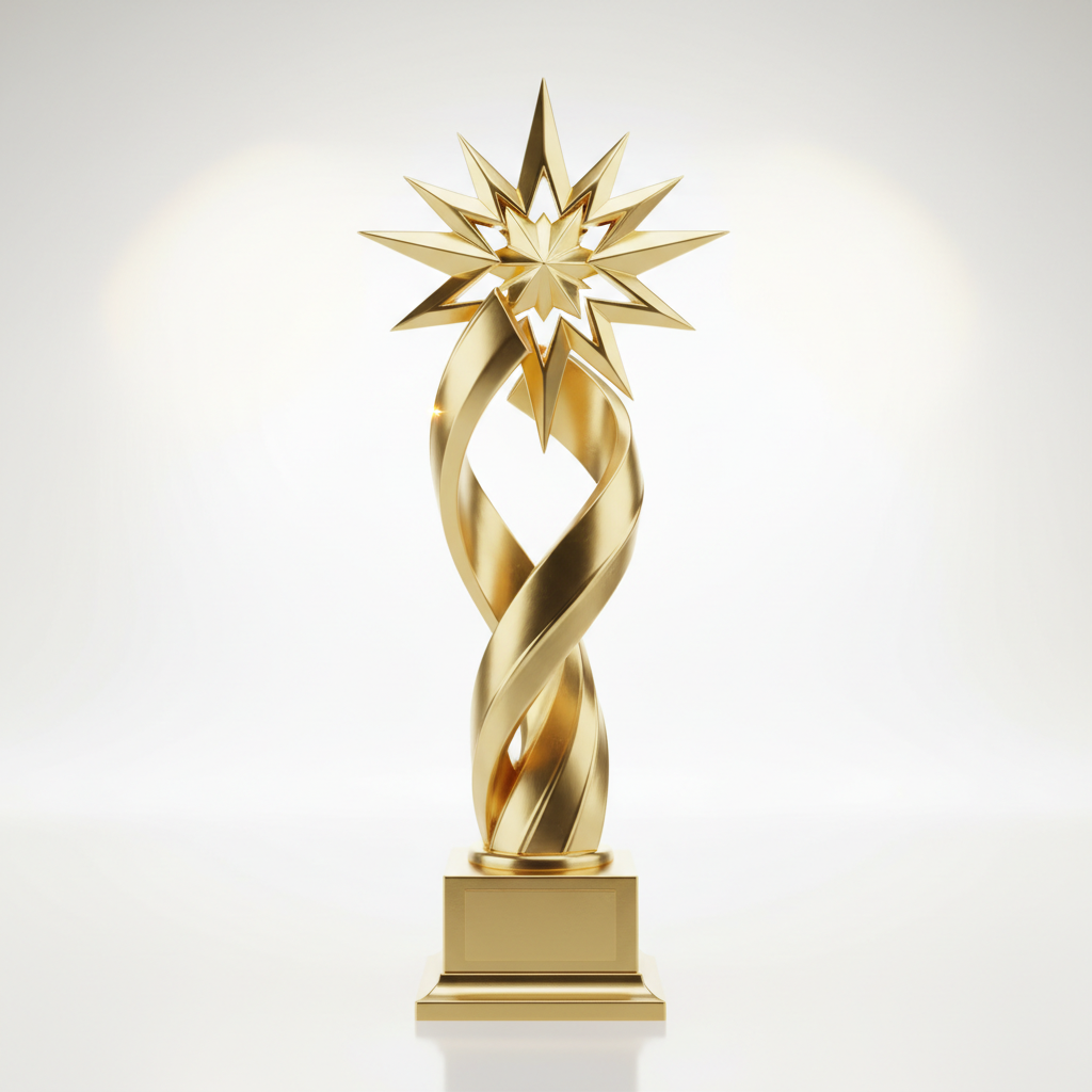 Award trophy representing banking industry excellence recognition